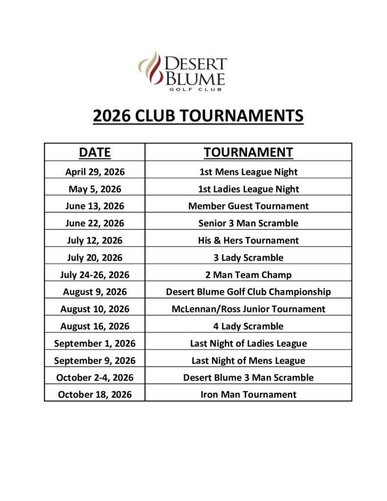 2026 CLUB TOURNAMENTS